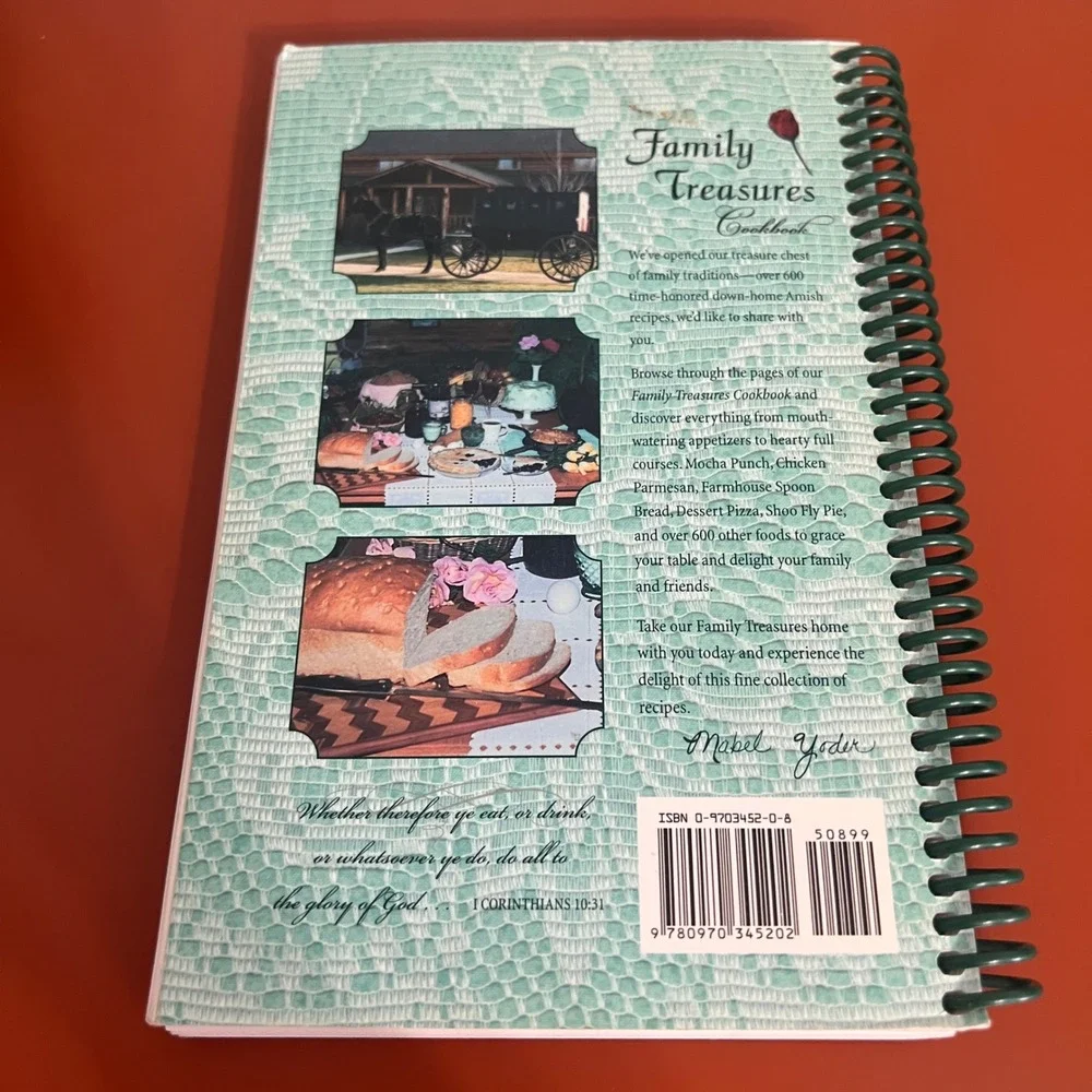 Family Treasures Cookbook Recipes from the Heart Amish Mabel Yoder Spiral Bound